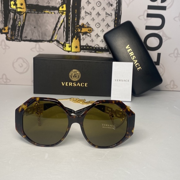 VERSACE Dark Brown Geometric Ladies Sunglasses VE4395 534673 59 - Picture 10 of 14